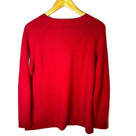Talbots Women's Red Lambswool Blend Crewneck Long Sleeve Sweater Size L - Picture 6 of 10